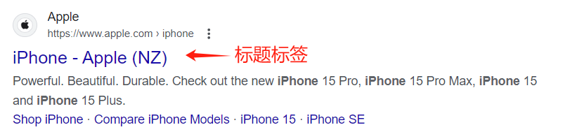 标题标签的显示位置